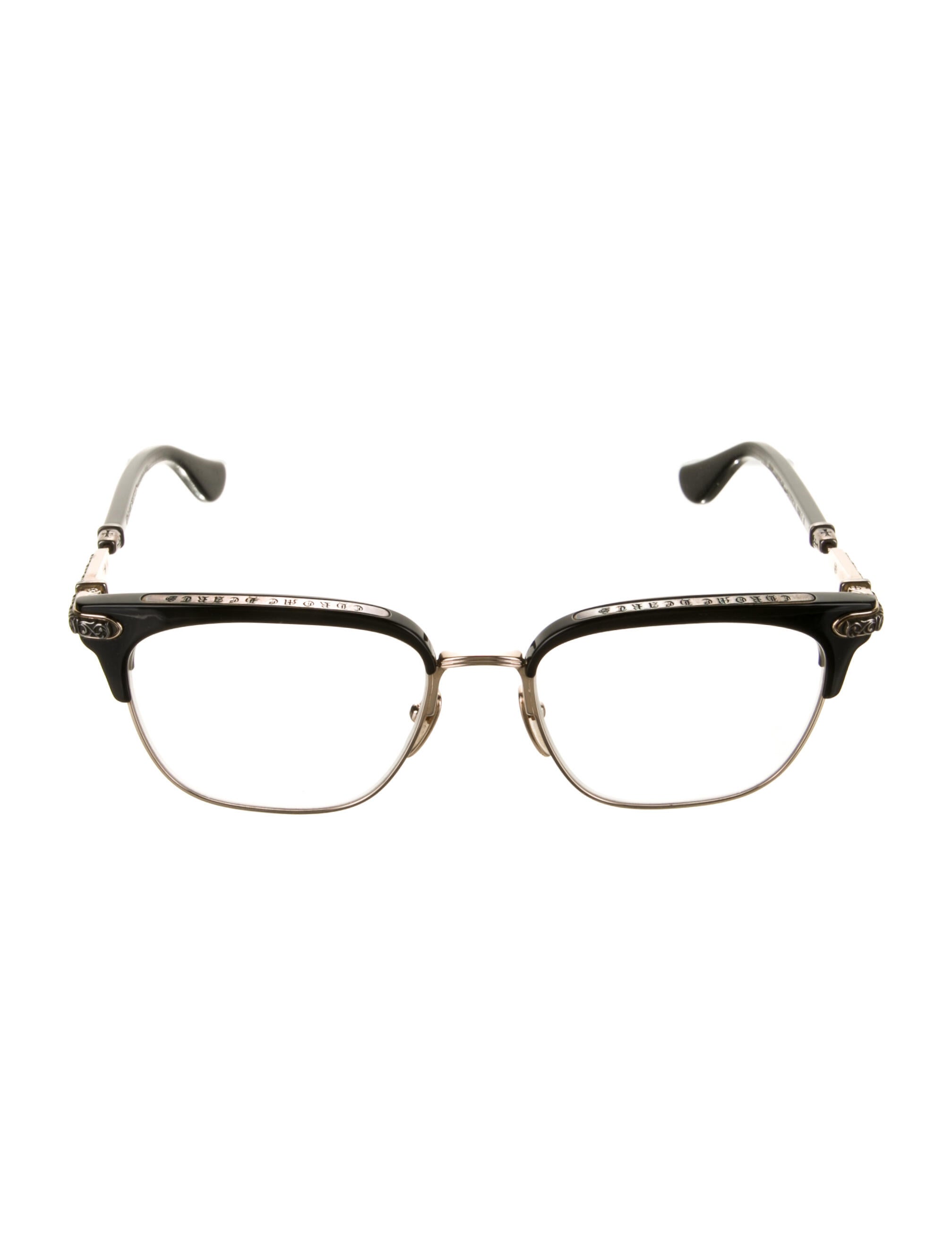 Chrome Hearts Vertical Smile II Wayfarer Eyeglasses - Black