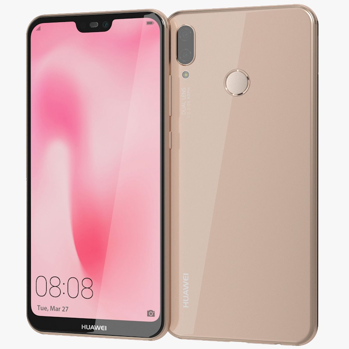 Huawei P20 Lite Sakura Pink 3D Model $39 - .3ds .fbx .obj .max