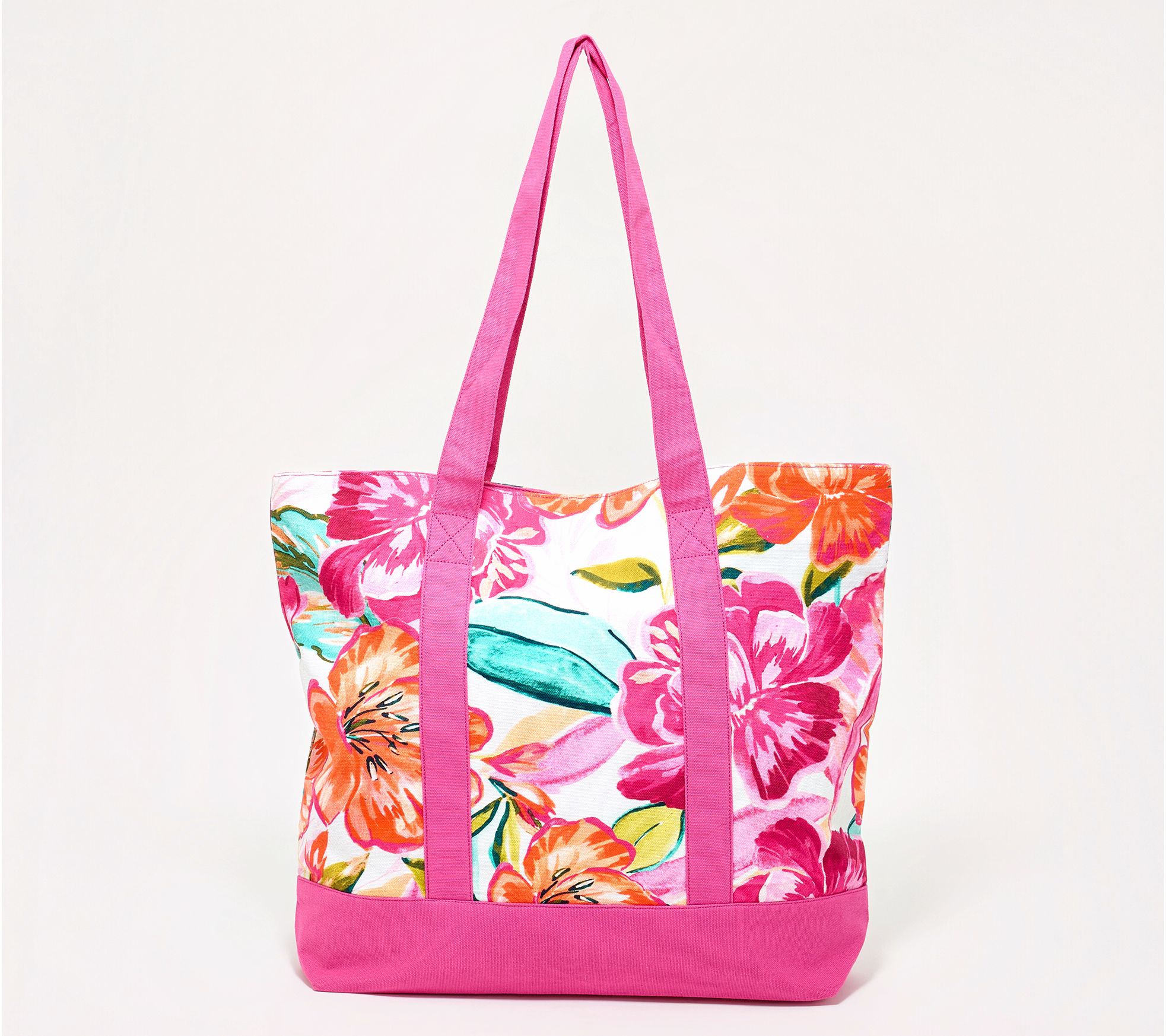 Denim & Co. Beach Printed Tote Bag with Snap Closure - QVC.com