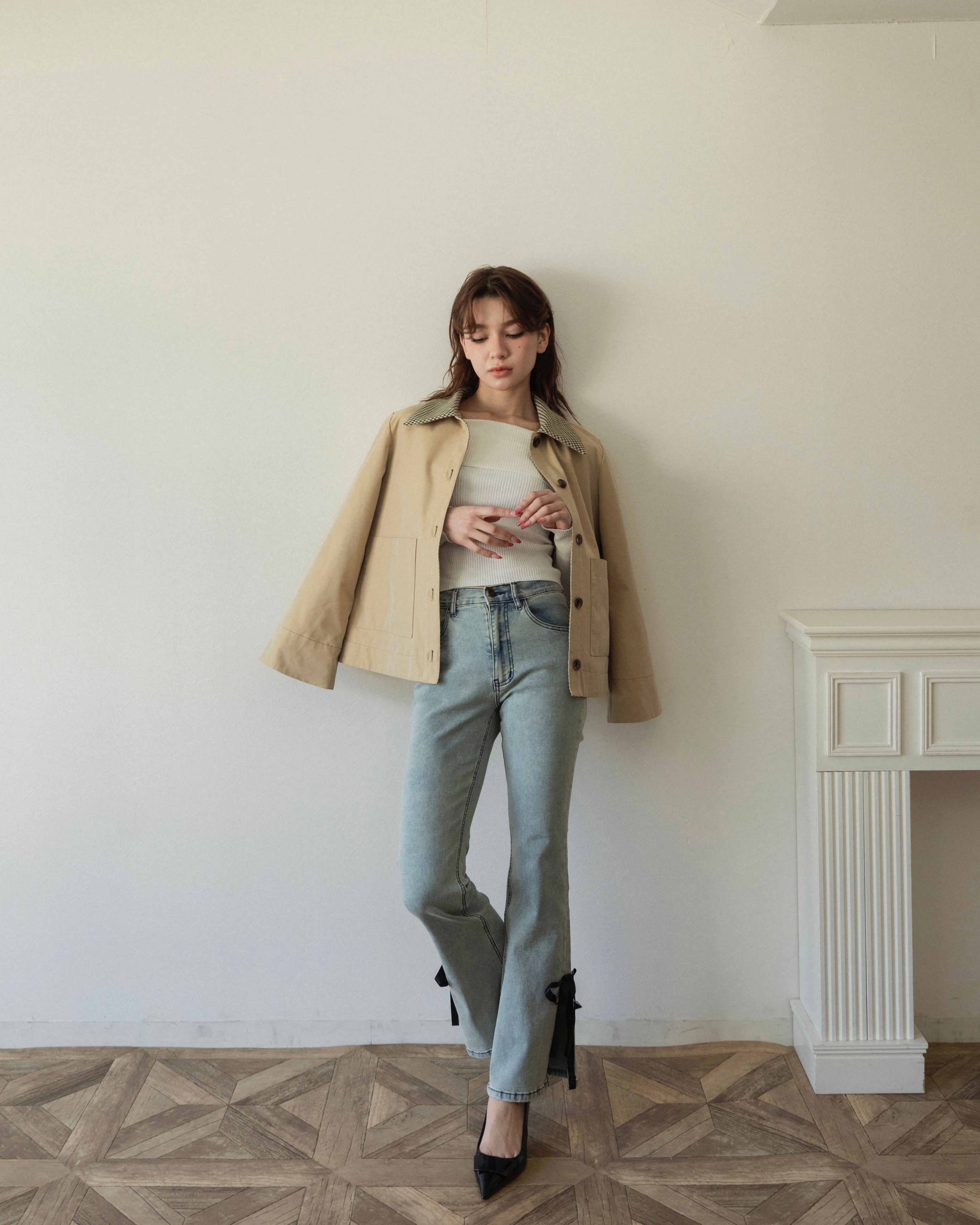 BESTSELLER】side slit denim ribbon pants – RANCLIC