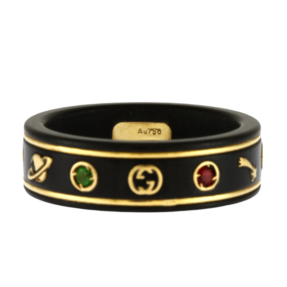 GUCCI グッチ アイコンブラックセラミックジェームストーン/METAL