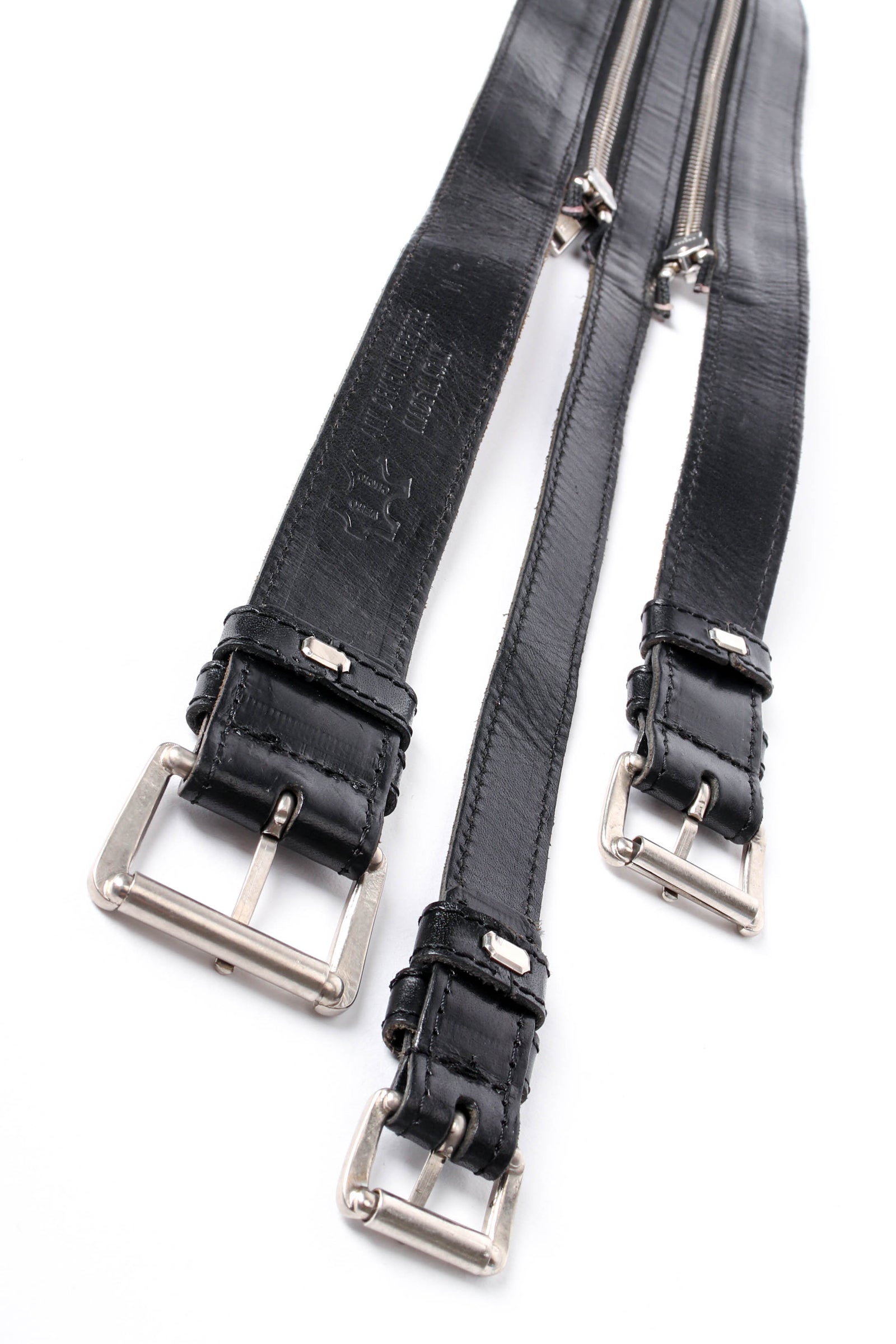 Vintage Ann Demeulemeester 3-Stranded Leather Zipper Belt – Recess
