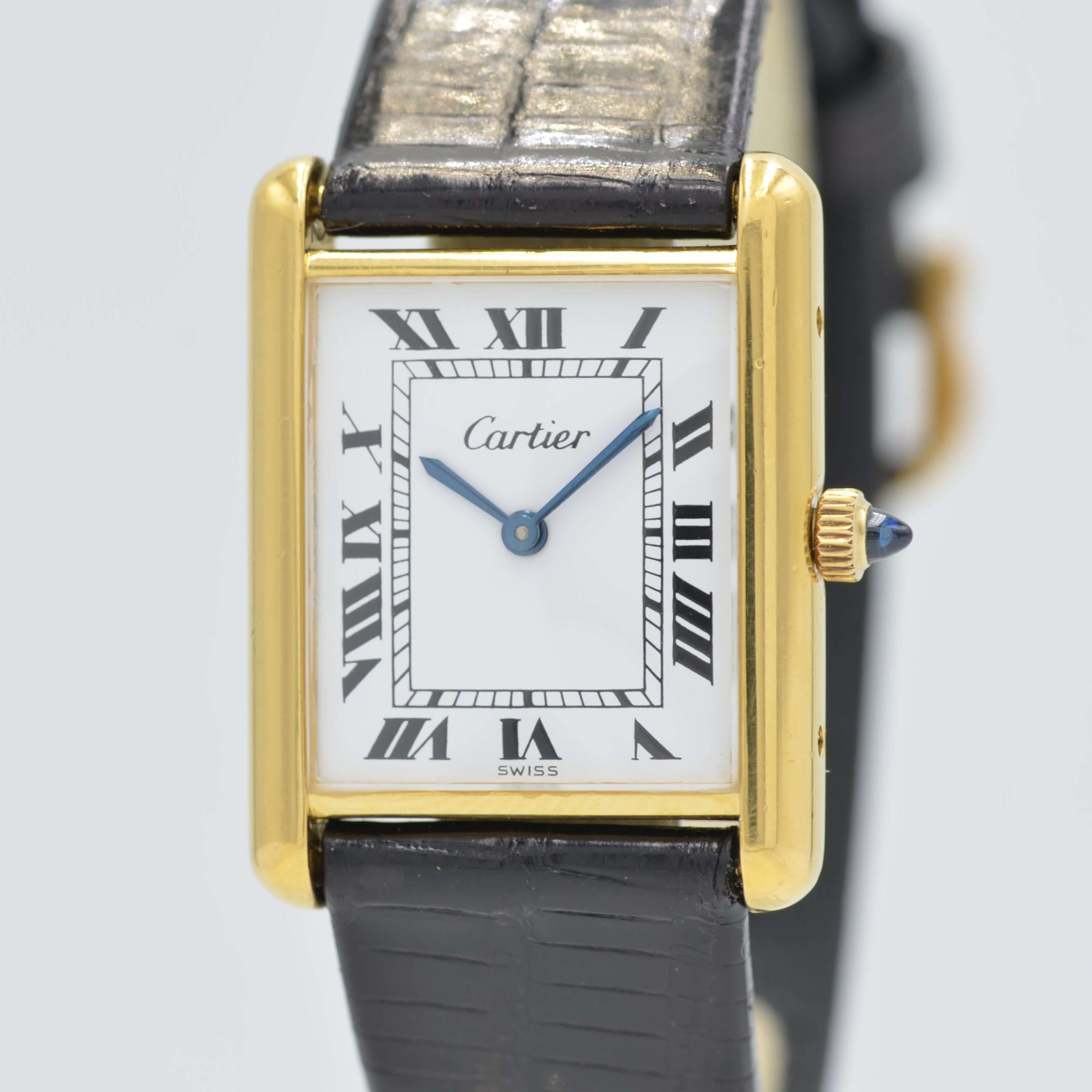 Cartier】カルティエマストタンク LM手巻きホワイトローマ Pre-must de