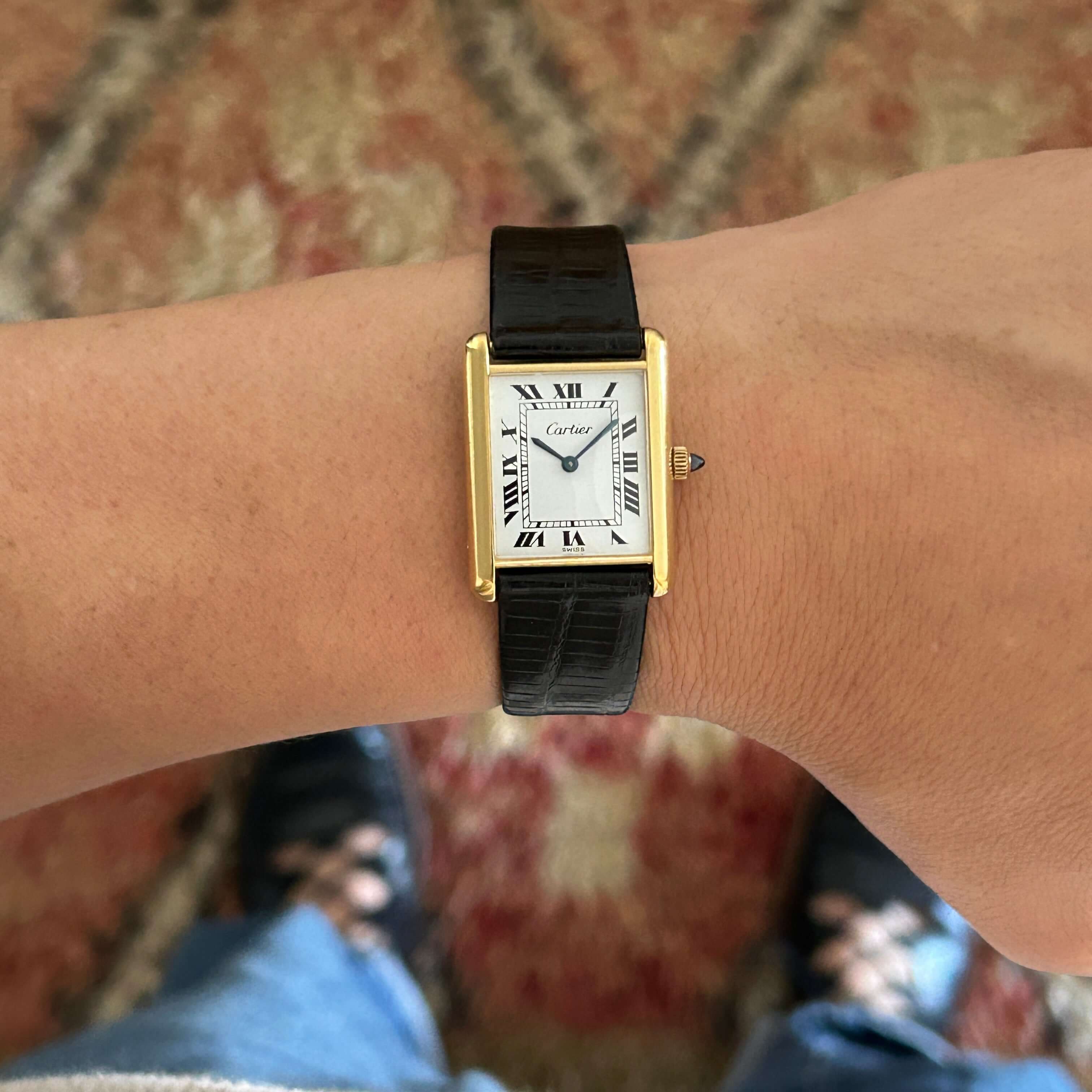 Cartier】カルティエマストタンク LM手巻きホワイトローマ Pre-must de