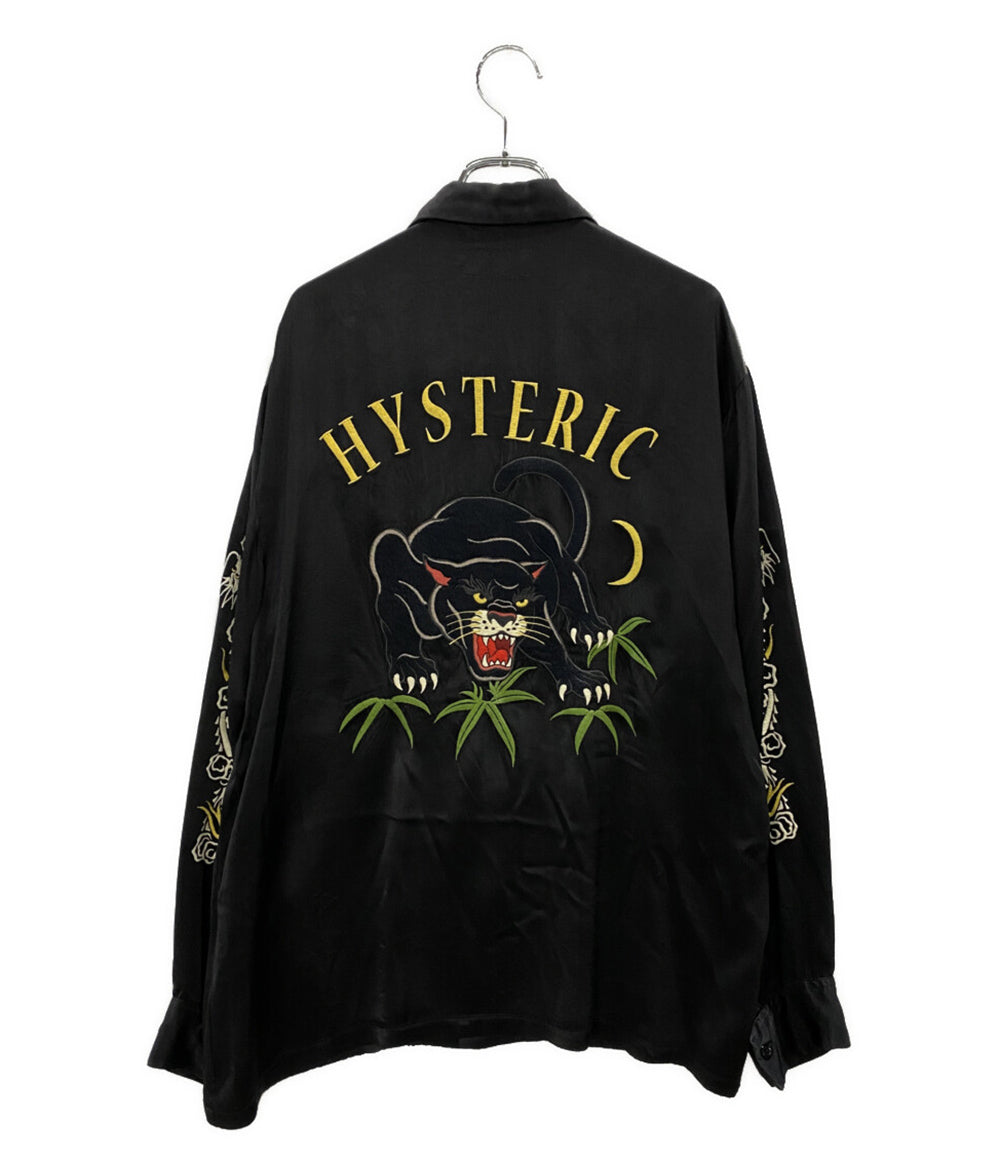 HYSTERIC GLAMOUR 長袖シャツ スーベニアシャツ ブラック 刺繍