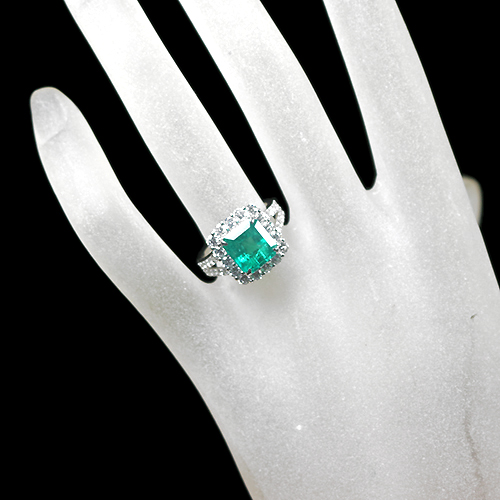 コロンビア産エメラルド 3.64ct ダイヤモンド プラチナ リング（指輪