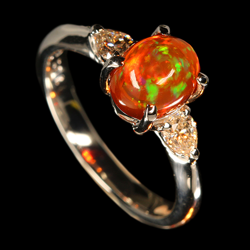 第367回抽選販売＞メキシコ産ファイアオパール 1.6ct ダイヤモンド