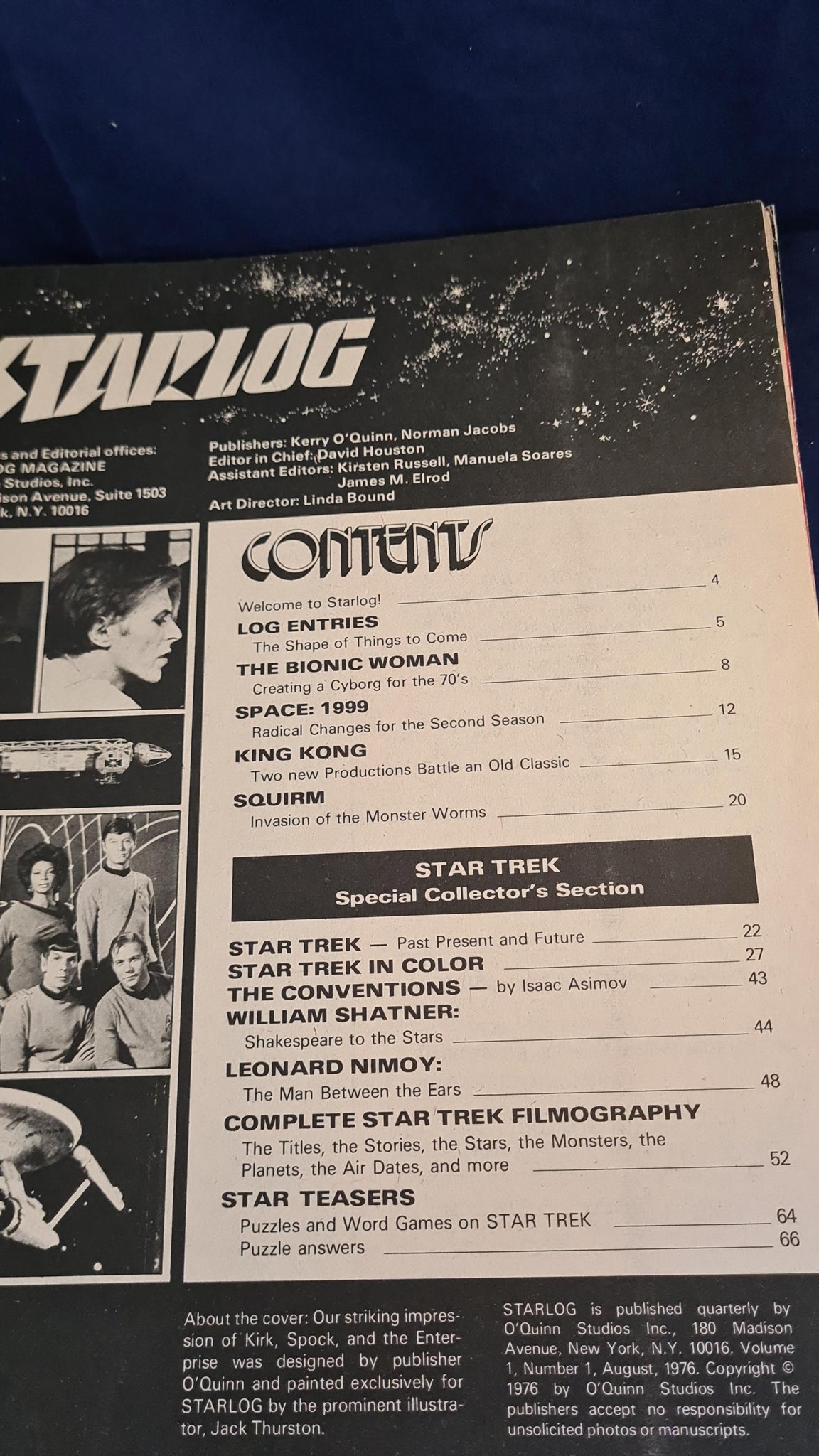 Starlog Magazine Number 1 August 1976, Premiere Issue, The
