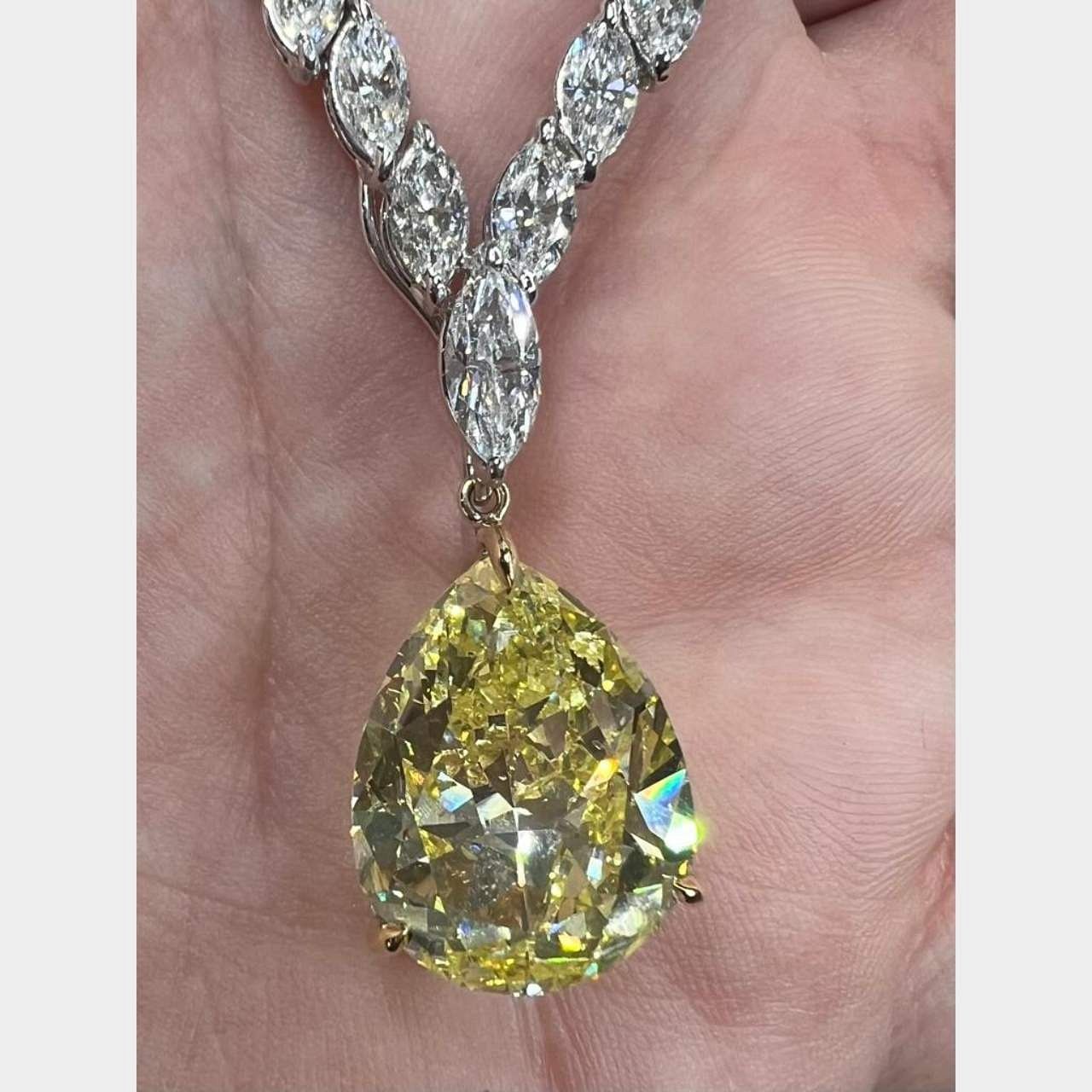 Platinum & 18K 16.02 Ct. GIA Certified Diamond Necklace sold at