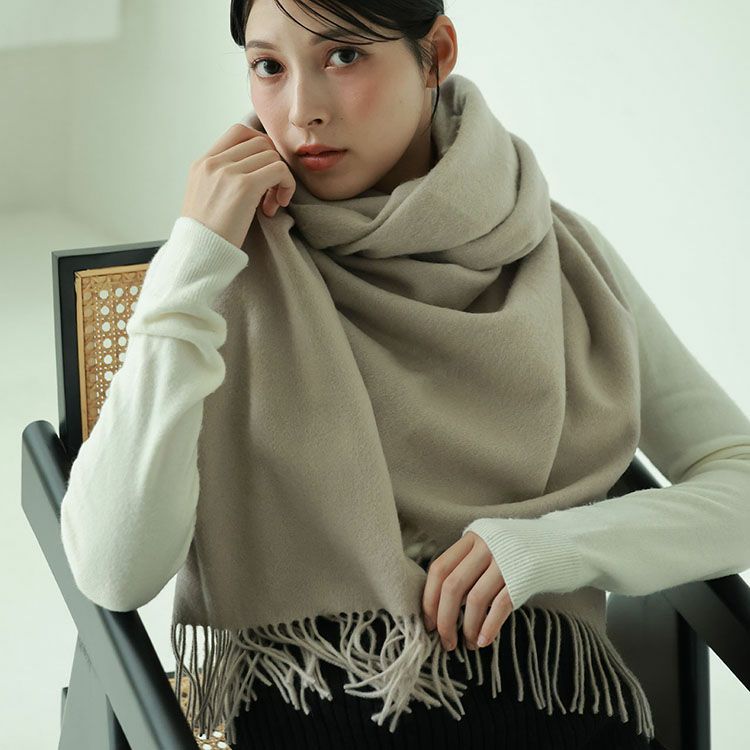 ファリエロサルティ モダール×カシミヤ ビッグストール グレージュ