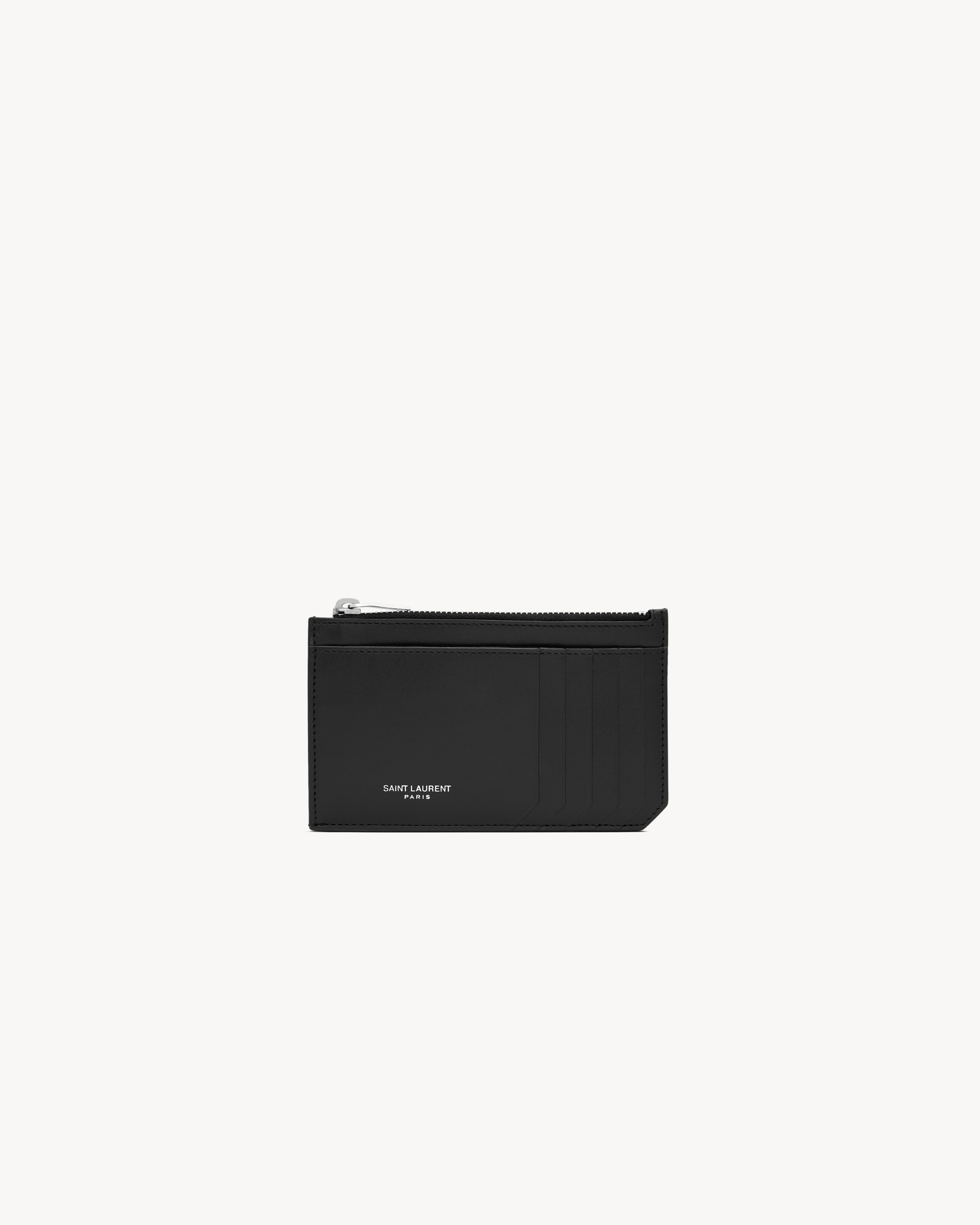 Saint Laurent Paris FRAGMENTS large zip card case in smooth