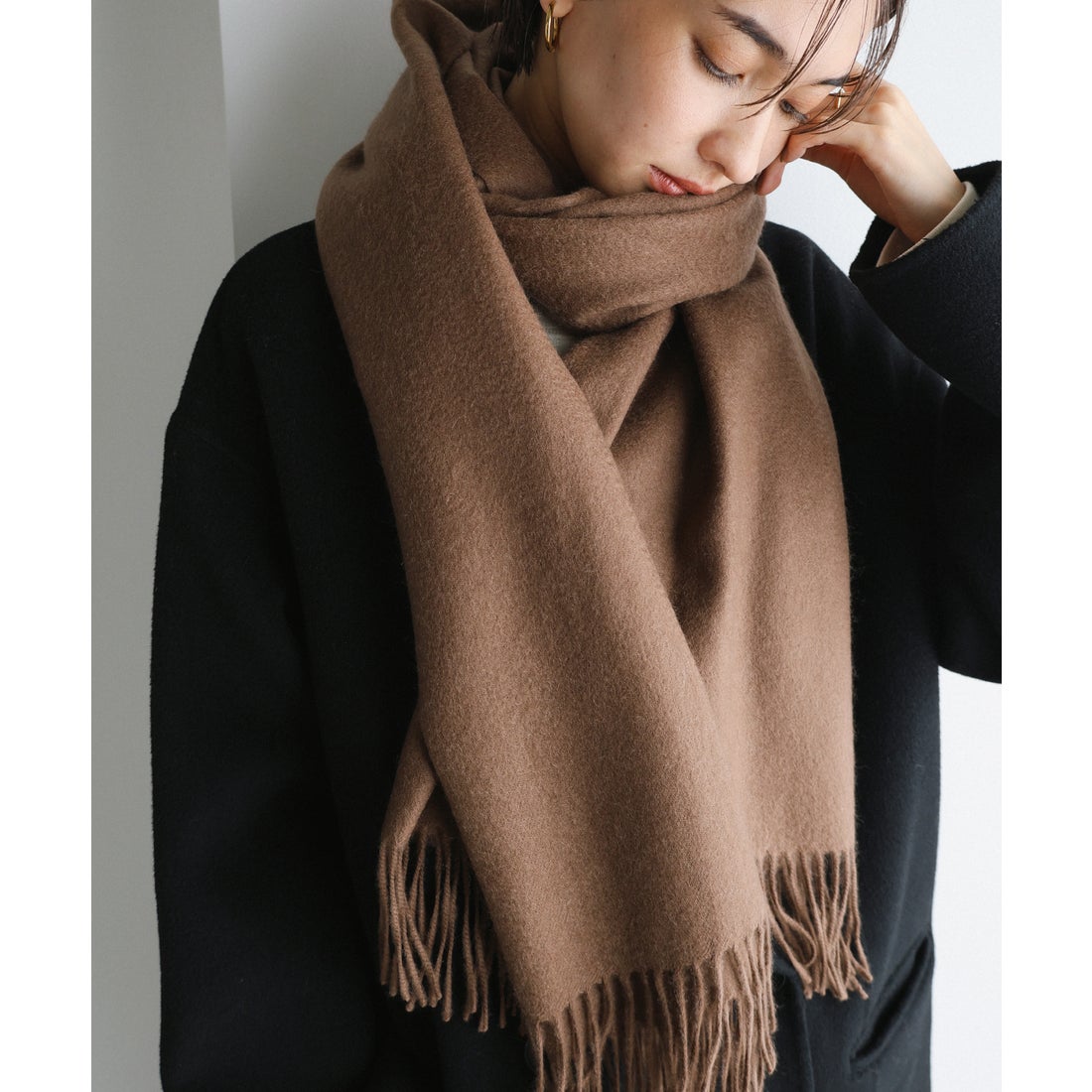 アンドミー andme カシミヤ 大判ストール 100% 内モンゴル産 65×180cm