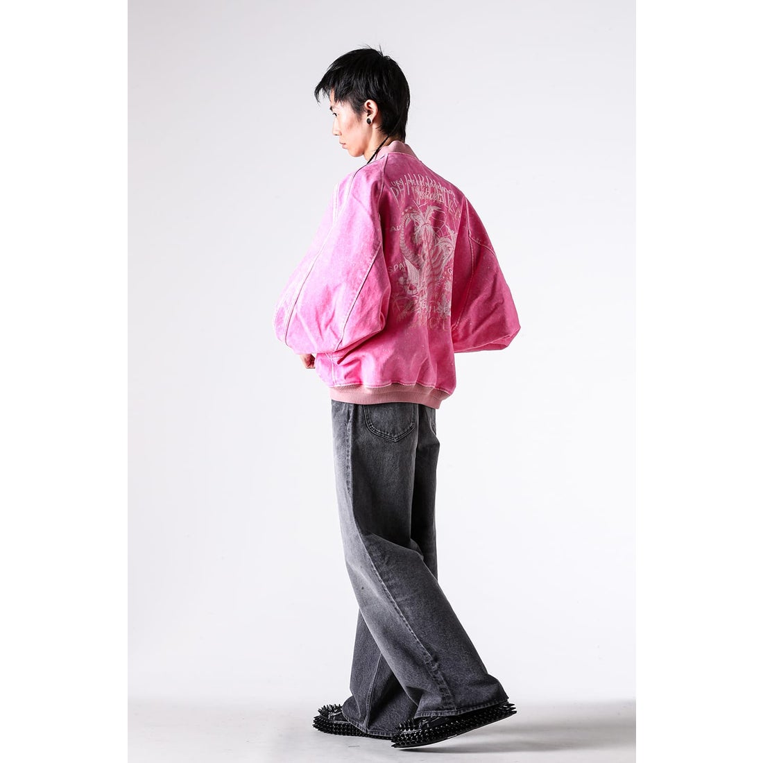 doublet Flocked Denim Souvenir Jacket （Pink） - Osaka / Kyoto