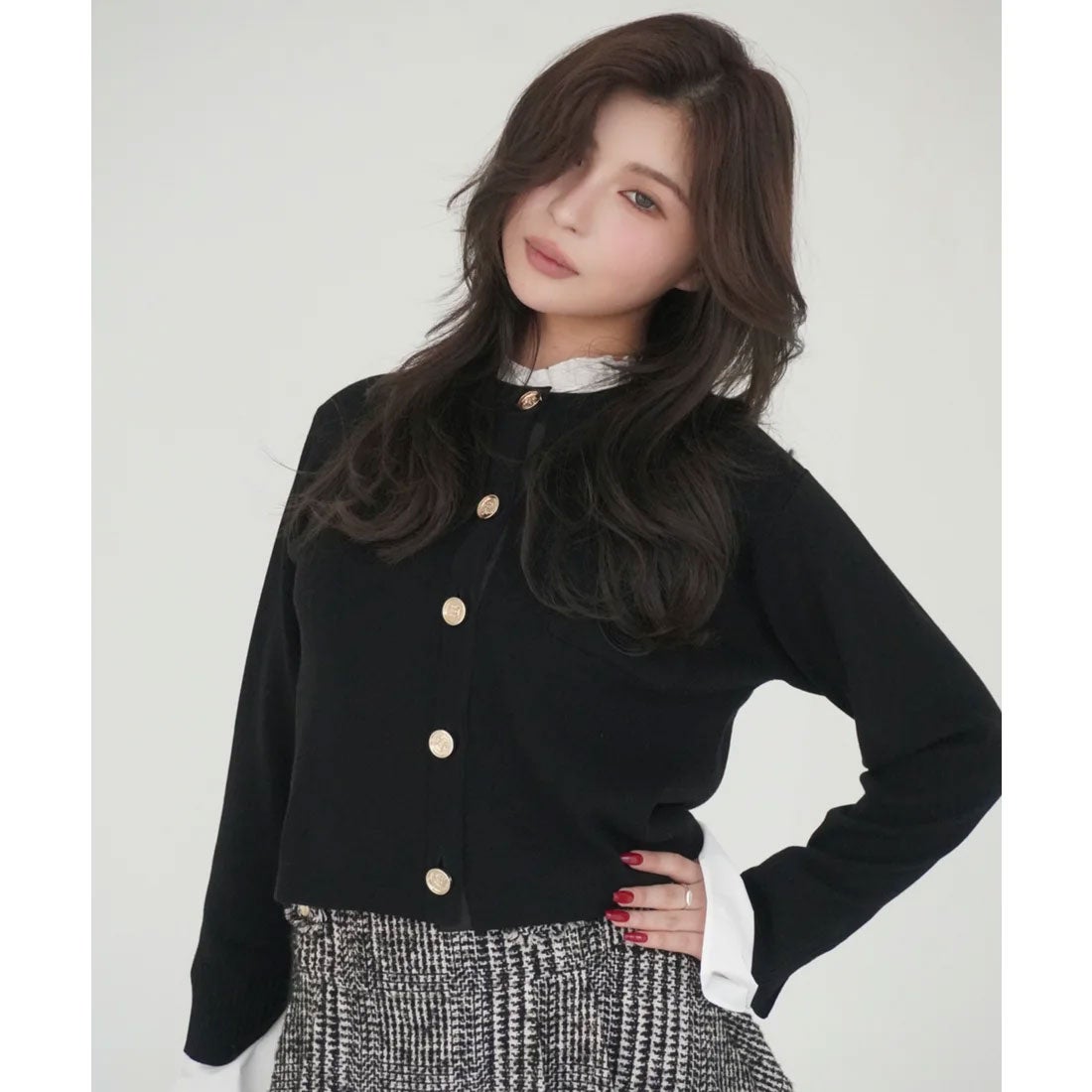 エイミーイストワール EIMY ISTOIRE Attached collar ニット