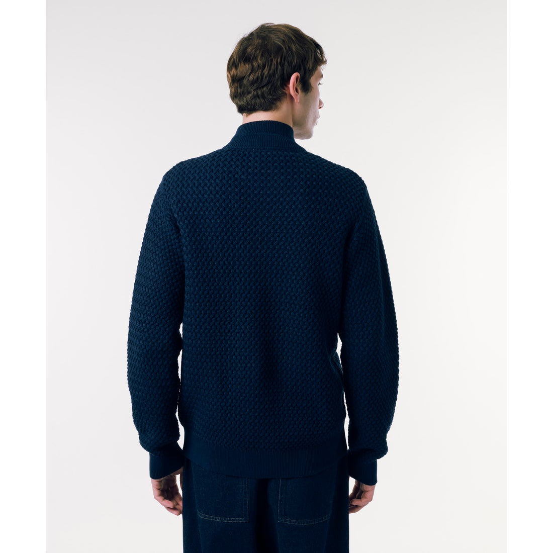 ラコステ LACOSTE バスケットニットジップアップ （ホワイト