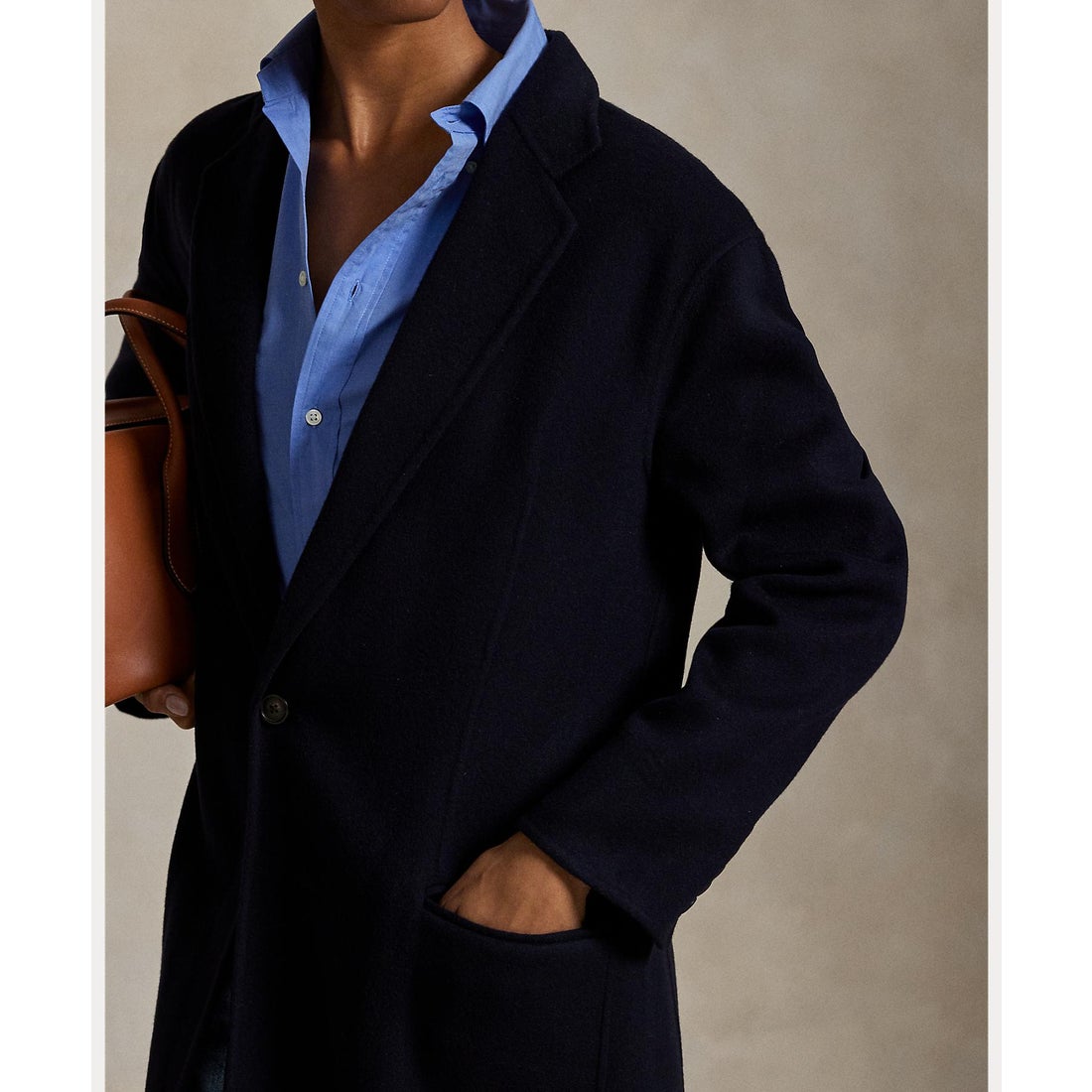 POLO RALPH LAUREN ウール混 チェスターコート 42S ネイビー ラルフ
