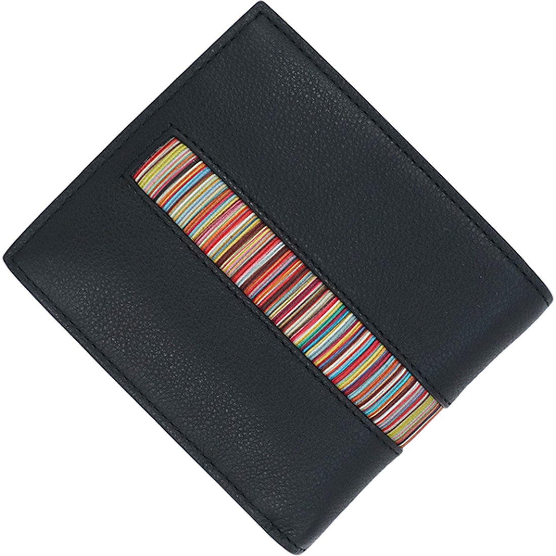 ポールスミス Paul Smith 二つ折り財布 マルチストライプ （ブラック