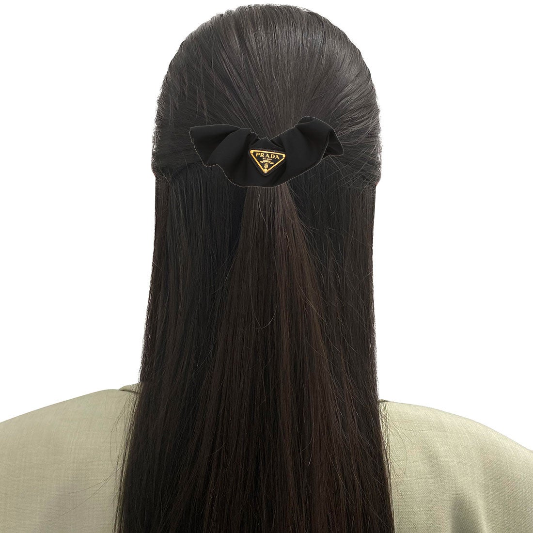 プラダ PRADA ヘアアクセサリー リナイロン シュシュ ブラック