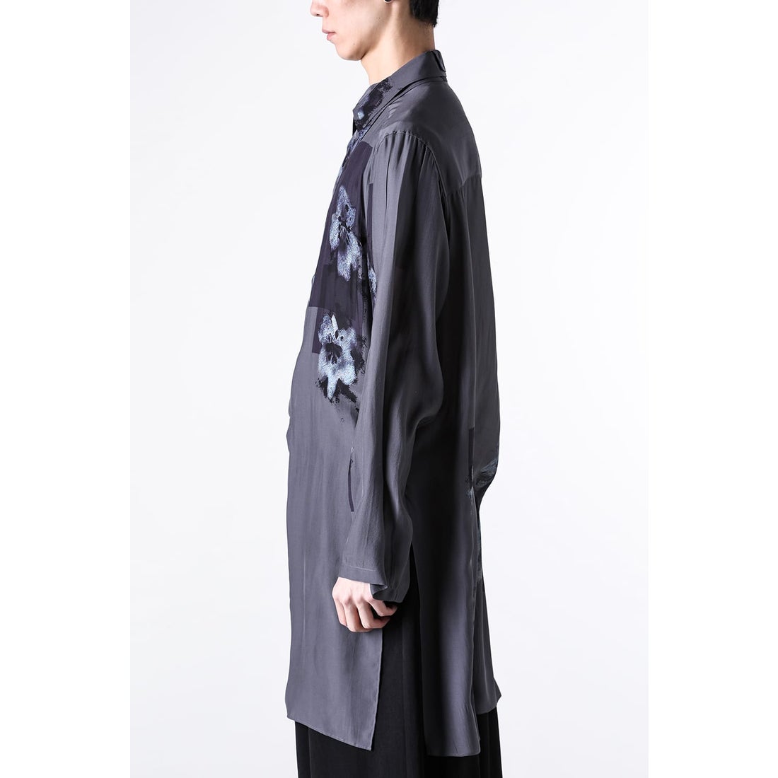 Yohji Yamamoto POUR HOMME SMALL FLOWERS 3COLLAR SHIRT（Black