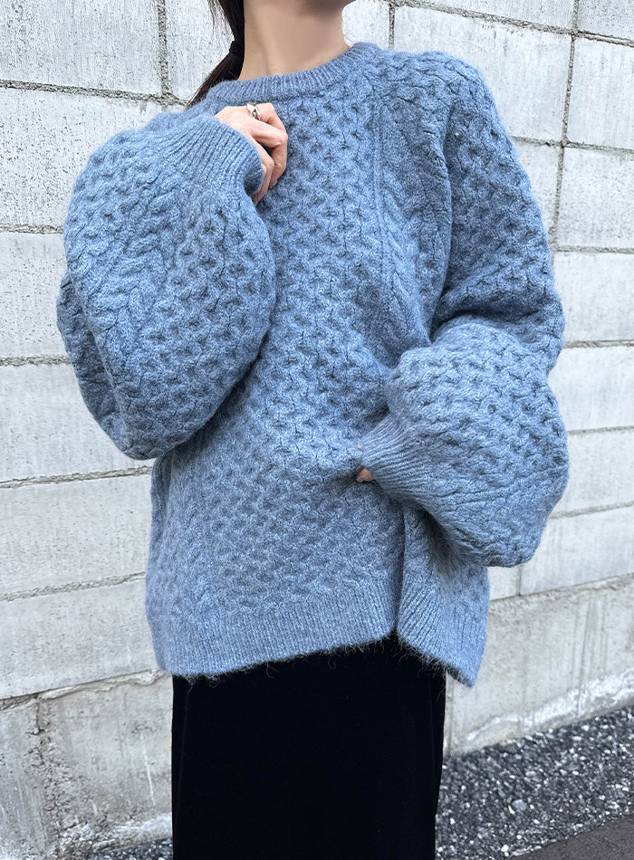 サイズ展開あり】オーバーサイズハニカムニット【by SON】 – SELECT MOCA