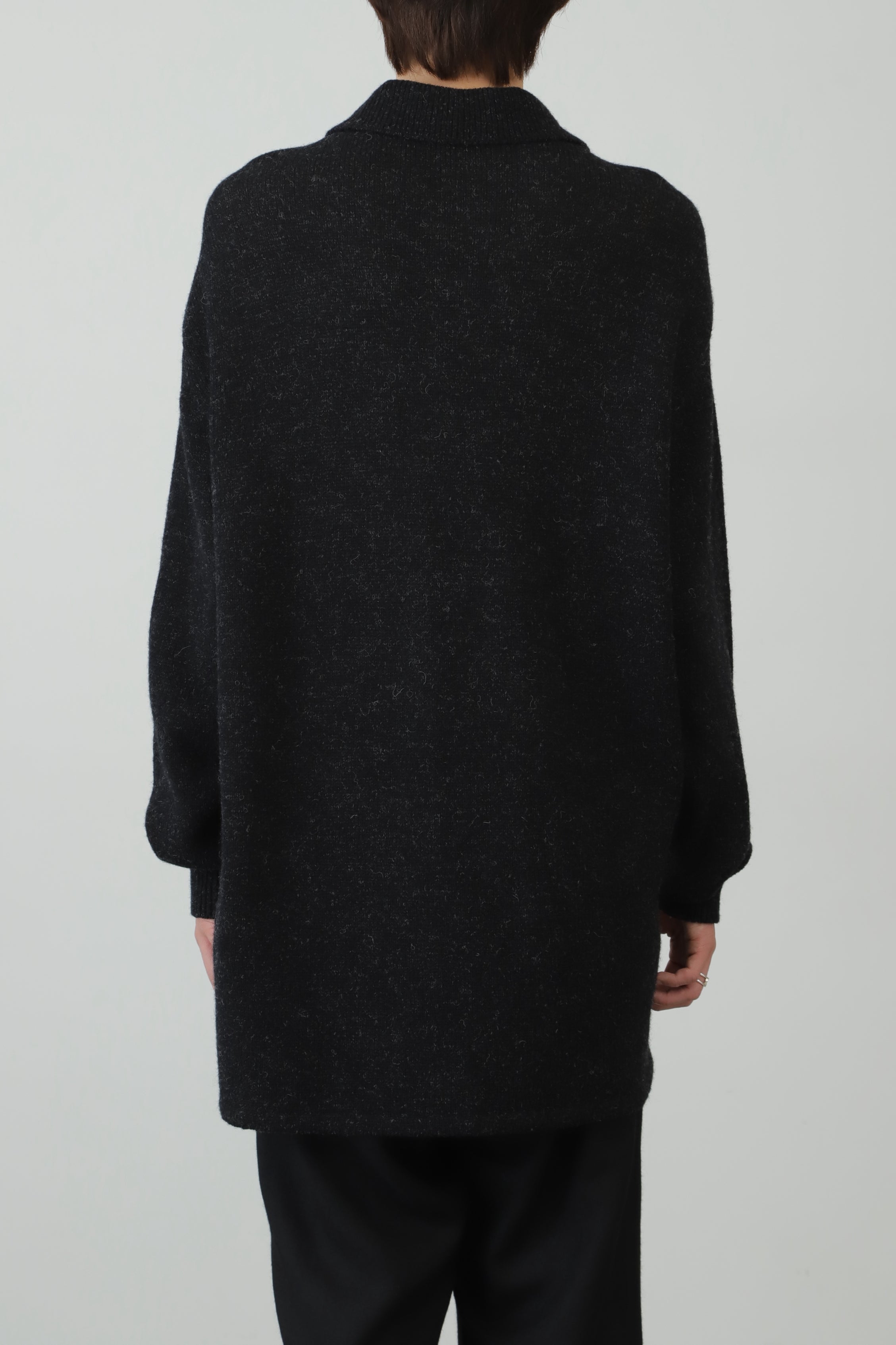 OMBRE CHECK PULLOVER KNIT SHIRTS ‐Cotton / Yak & Wool‐ | SEVEN BY