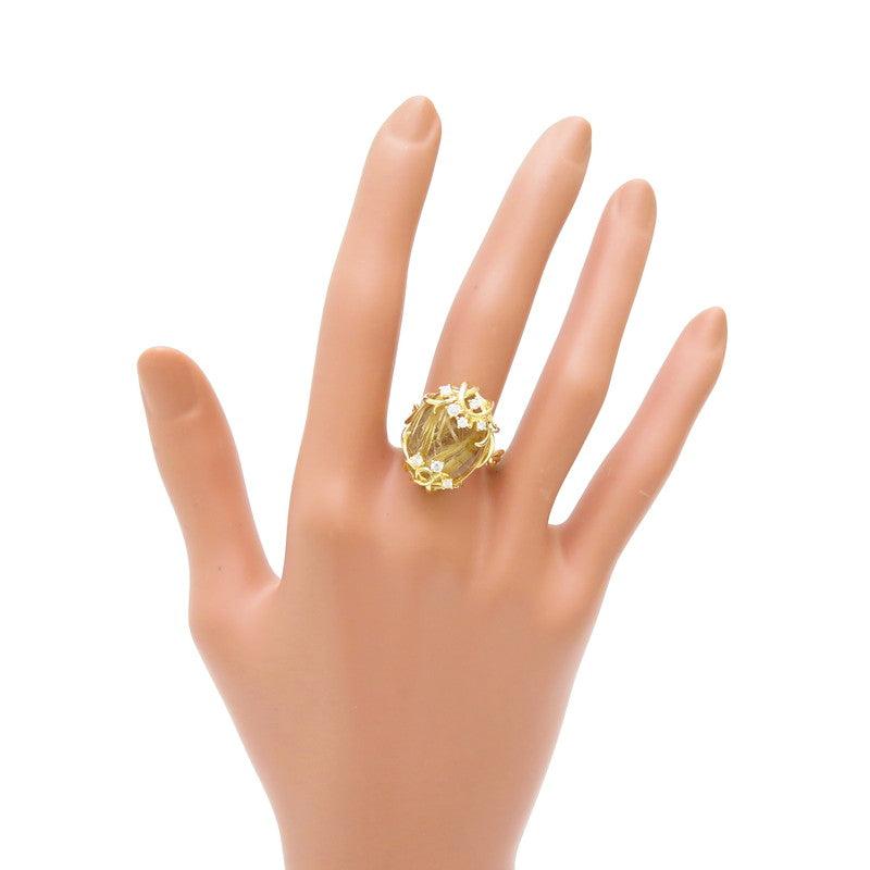 13号 ルチルクォーツ ダイヤモンド 計0.24ct リング・指輪 K18ゴールド