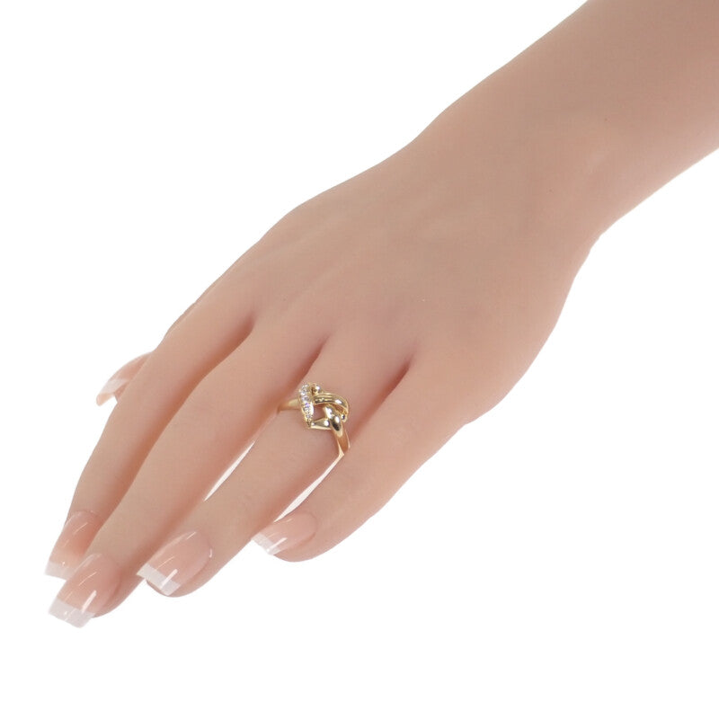 ミキモト MIKIMOTO ハートモチーフ 9号 リング K18イエローゴールド