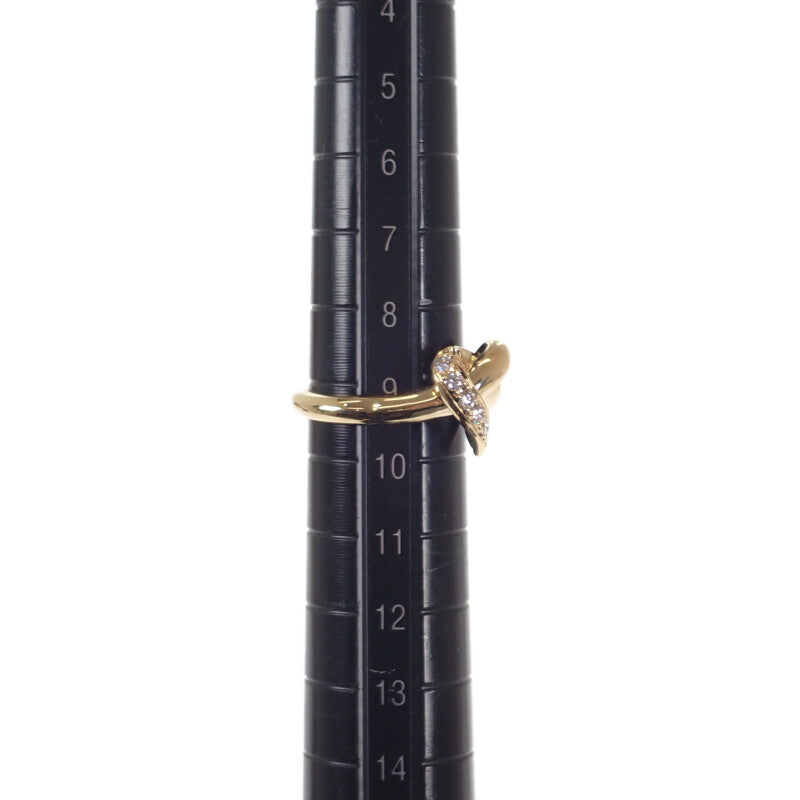 ミキモト MIKIMOTO ハートモチーフ 9号 リング K18イエローゴールド