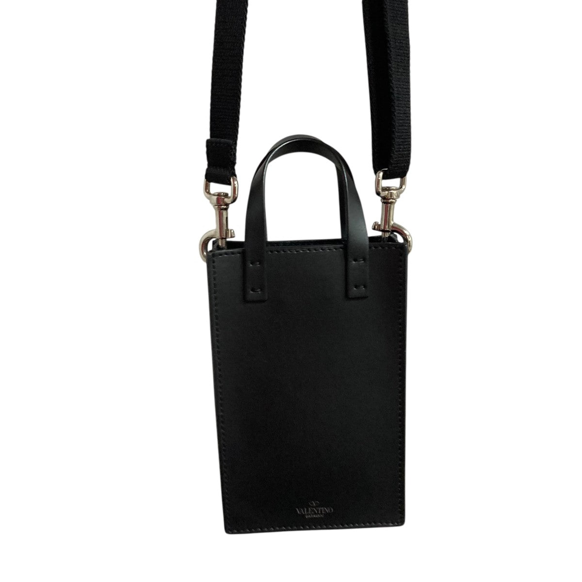 VALENTINO(ヴァレンチノ) ロゴレザーショルダーバッグ ブラック サイズ
