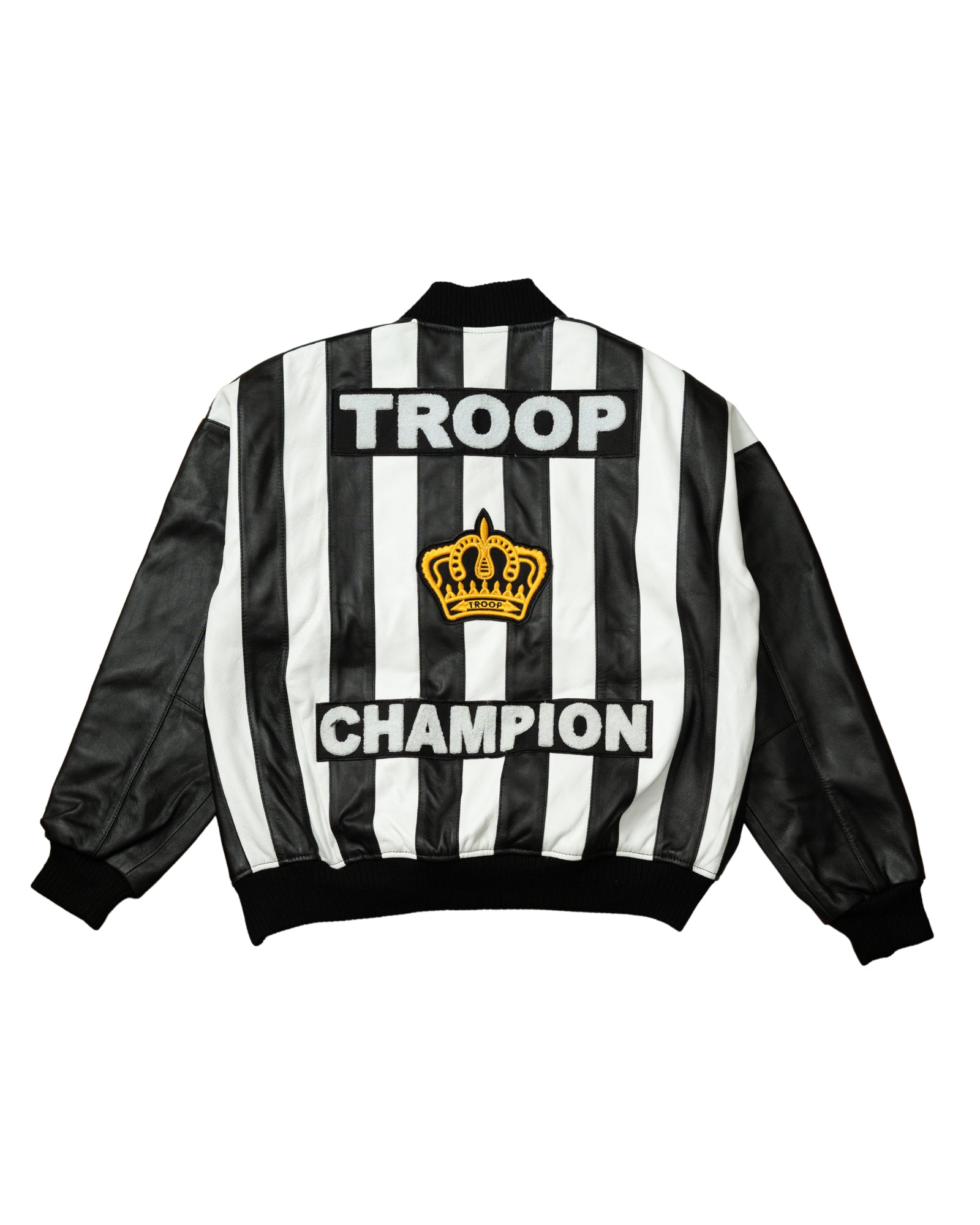 Troop Champion Leather Jacket Black/White - World of Troop