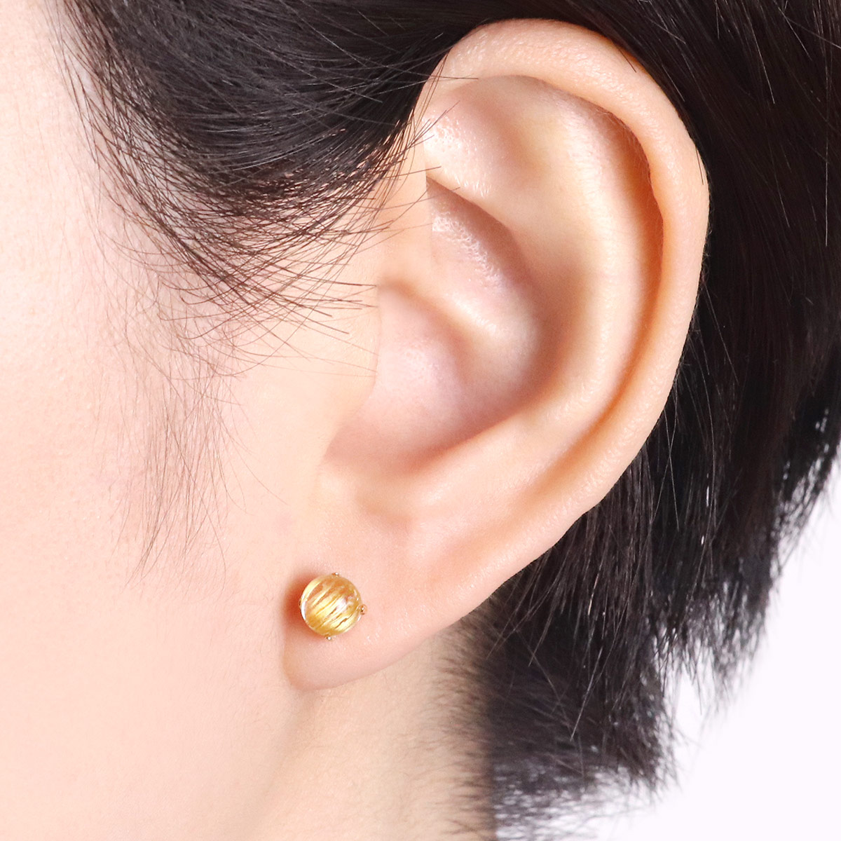 ピアス レディース 18金 ルチルクォーツ 18k アクセサリー プレゼント