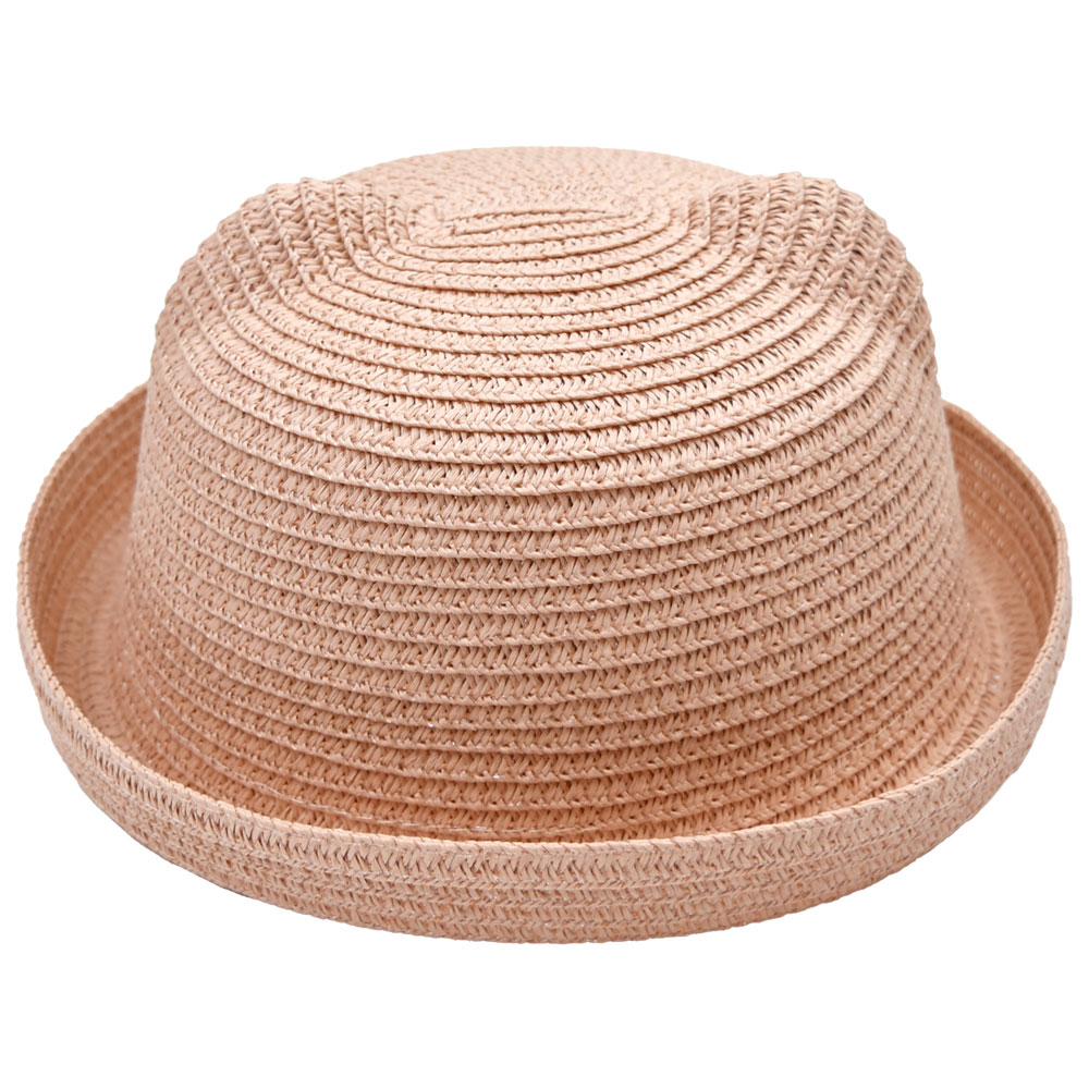 爆買 耳付き 帽子 ベビー キッズ麦わら帽子 あご紐付 50cm 51cm 52cm