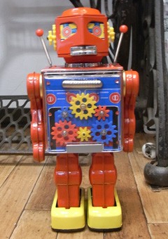 ブリキのおもちゃ ブリキの電動ロボット ニューギアロボット