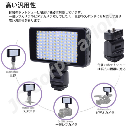 撮影用 LEDライト LED120灯タイプ バッテリー内蔵で軽量 コンパクト