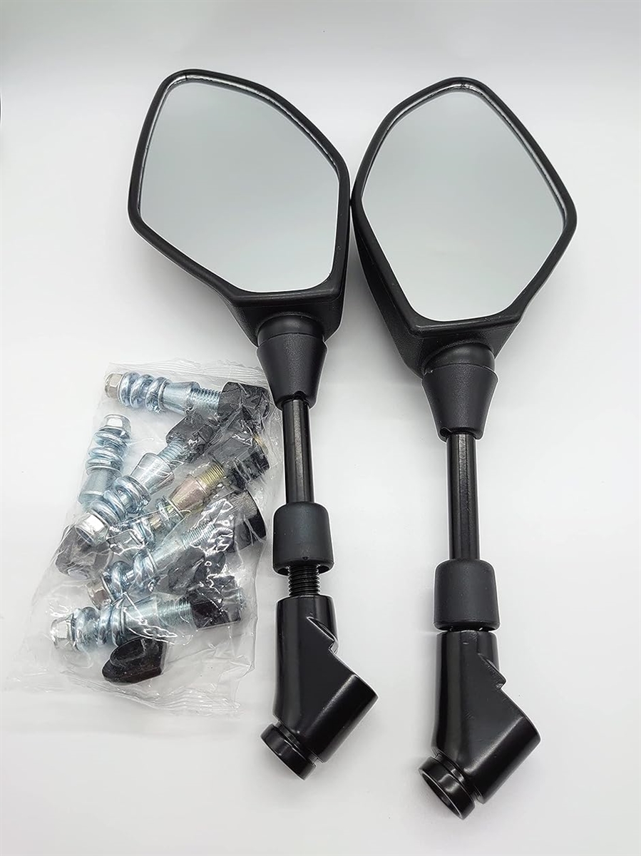 互換品】バイクミラー 10mm 8mm ネジ 付き 車検基準内 HONDA カブ
