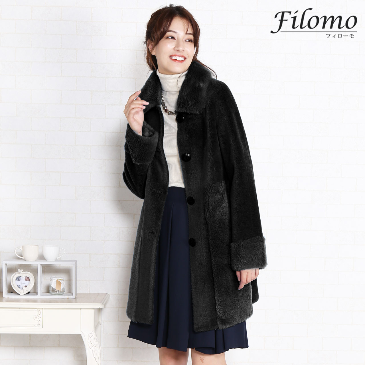 Filomo（フィローモ） [10%offクーポン]ウール ムートン コート