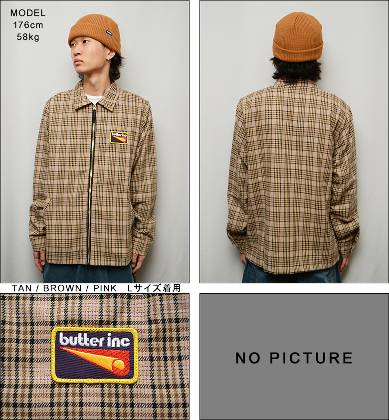 バターグッズ ジャケット BUTTER GOODS ROLLER ZIP JACKET チェック
