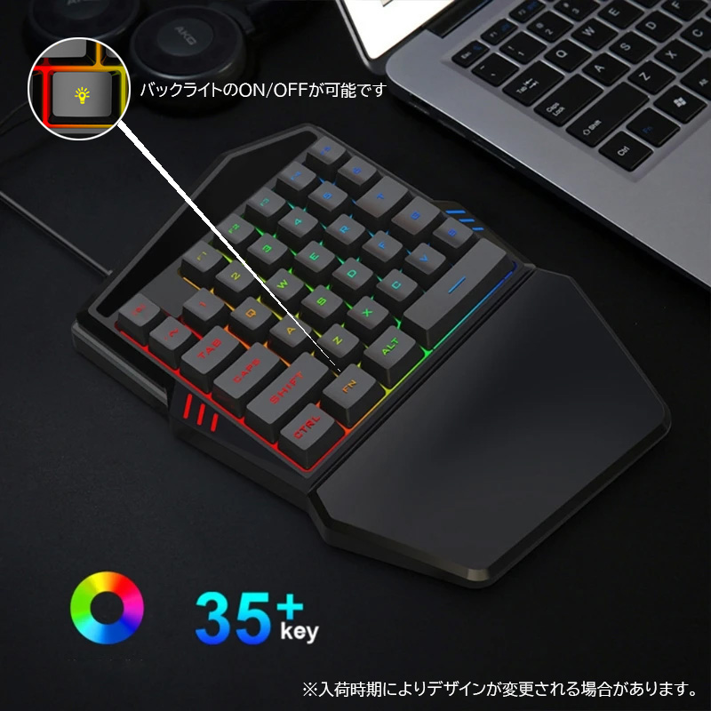 片手ゲーミングキーボード 左手 windows pc K99 英語配列 バックライト