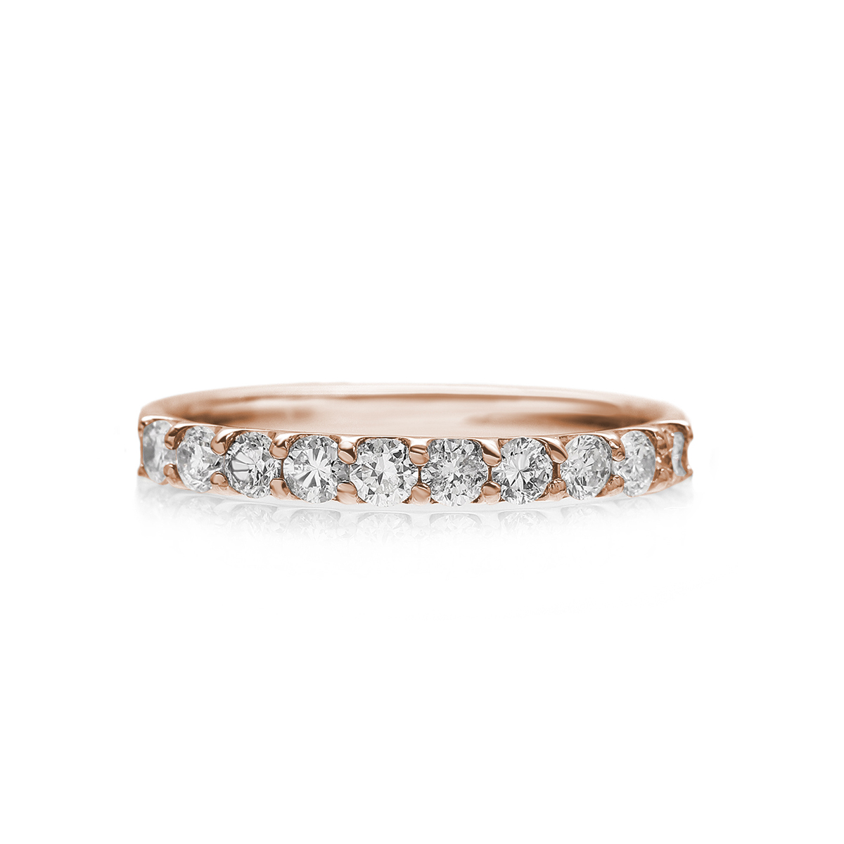 ハーフ エタニティリング ダイヤ 0.3ct 18金 ゴールド K18 PG 指輪