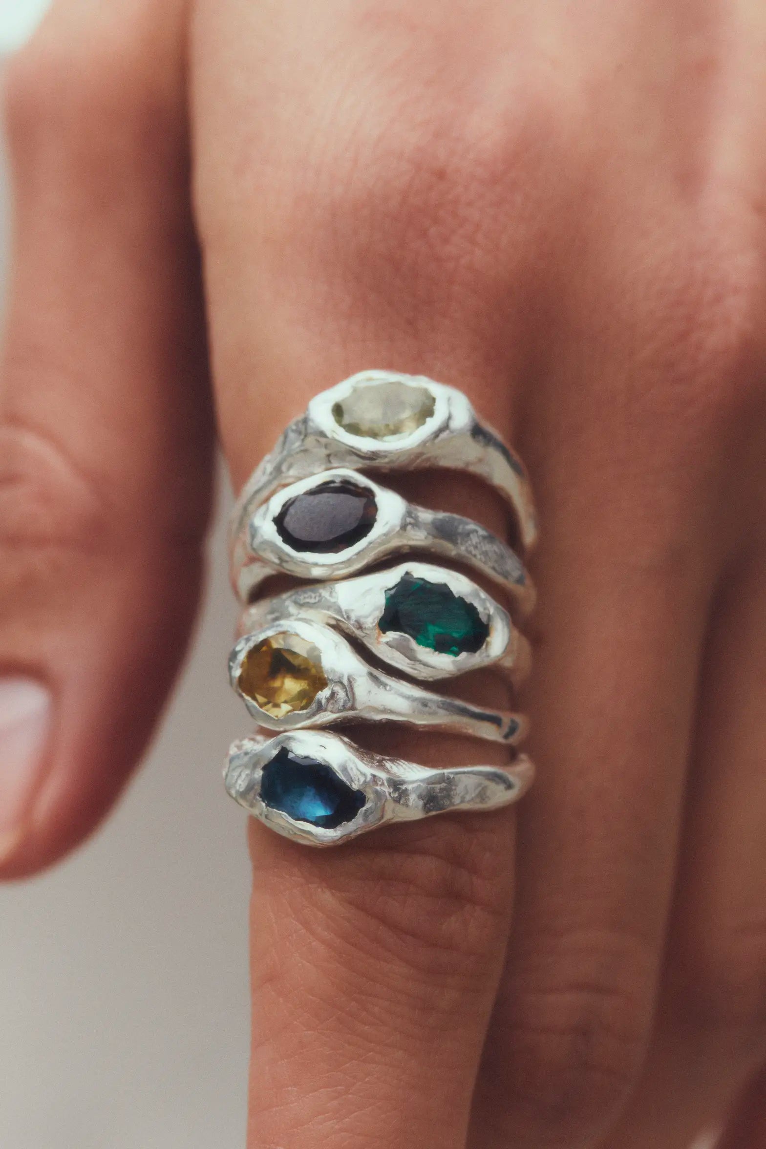 FARO GREEN - Handmade silver ring | Simuero