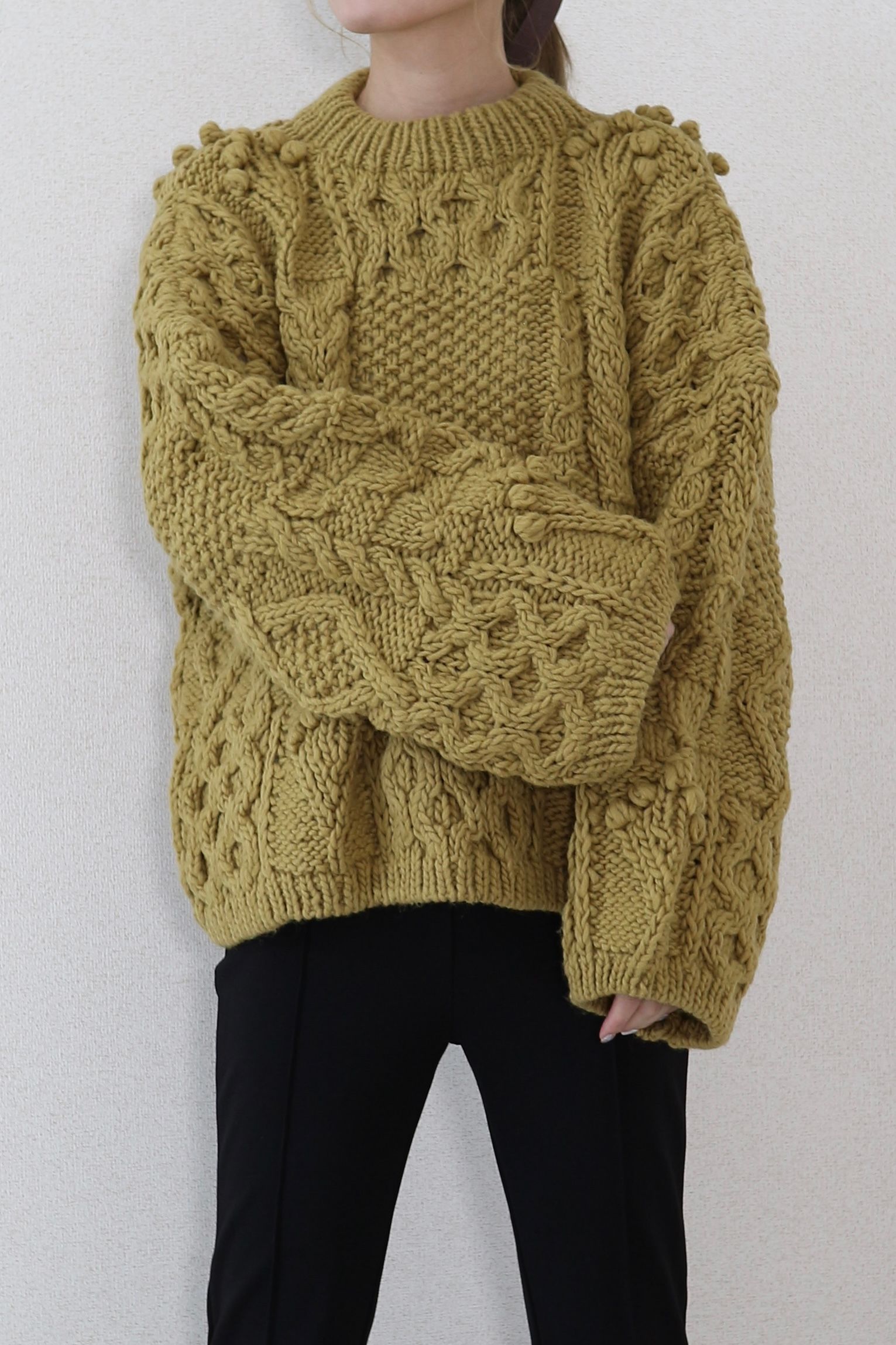 CAVEZA ROSSO - PATCHWORK LIKE HAND KNIT TOPS / パッチワークライク