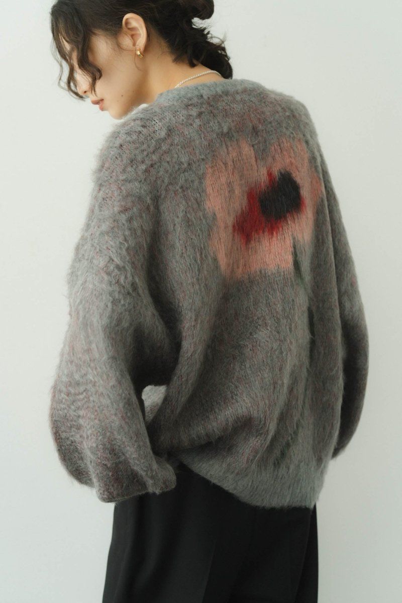 Knuth Marf - shaggy flower knit / シャギーフラワーニット (グレー