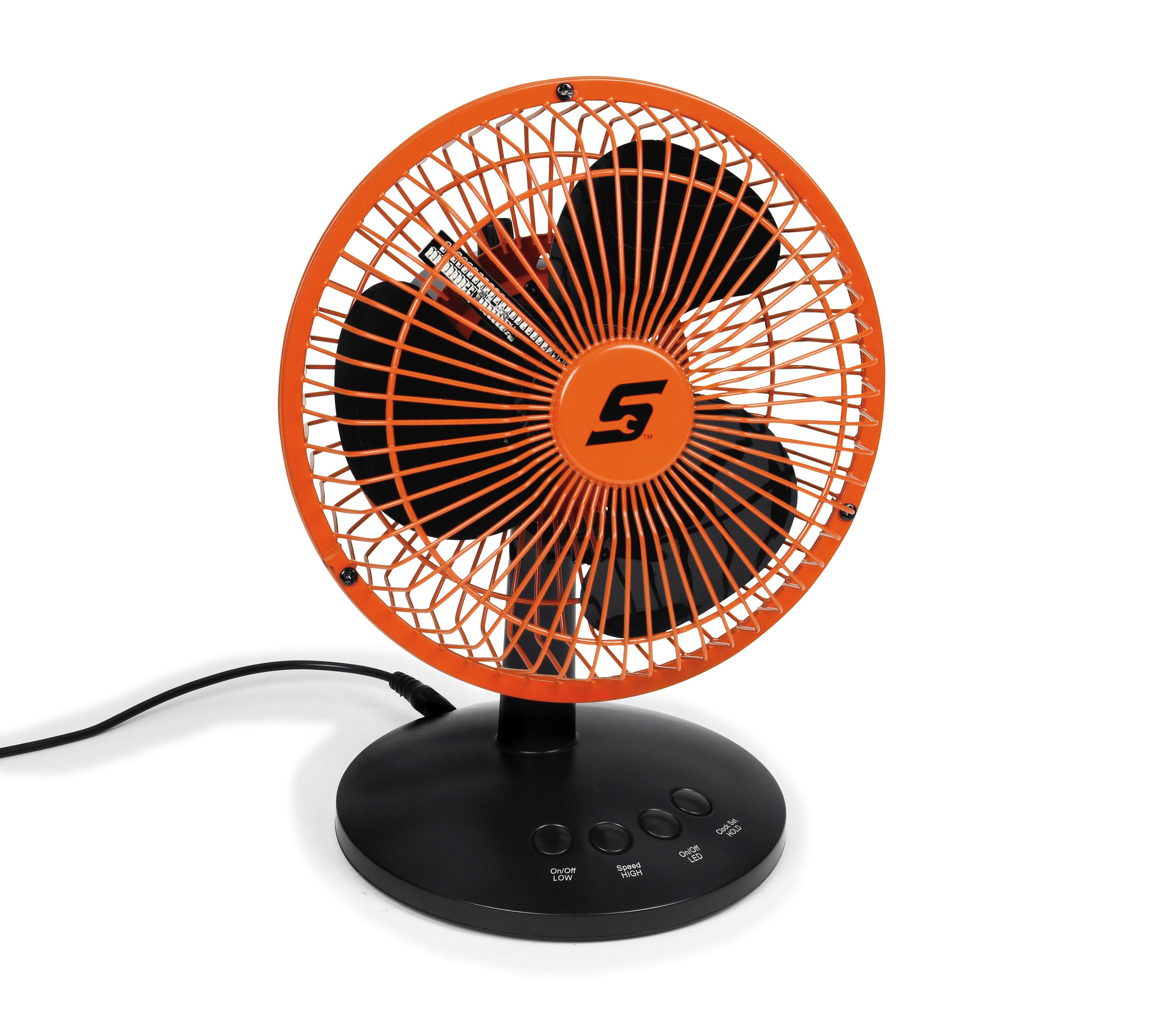 LED Clock, Two-Speed Fan (Electric Orange) - Snap-on Industrial