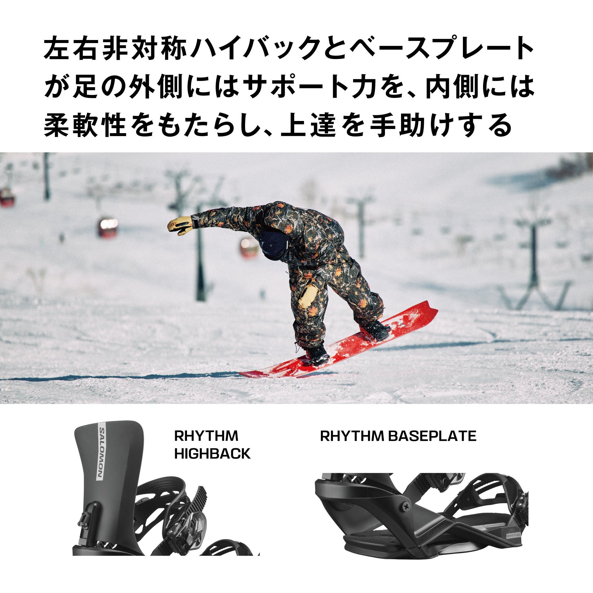 スノーボード ビンディング SALOMON RHYTHM BLACK 25-26 送料無料 日本