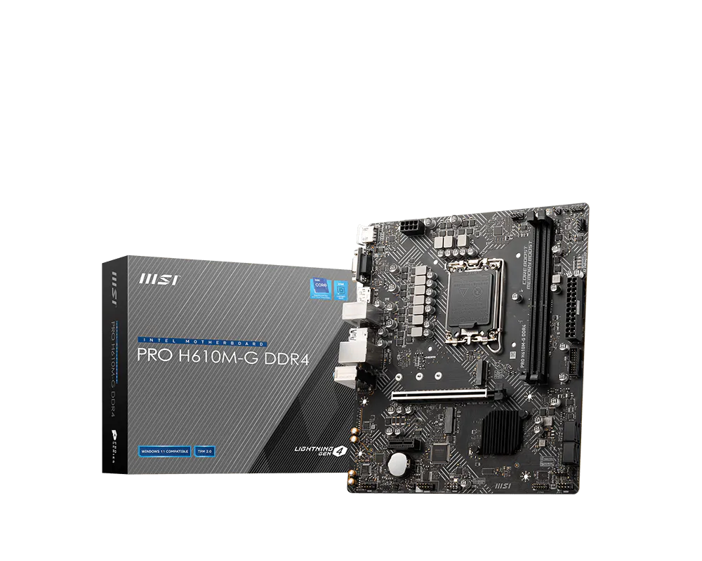 PRO H610M-G DDR4 Motherboard M-ATX - Intel 12th Gen Processors