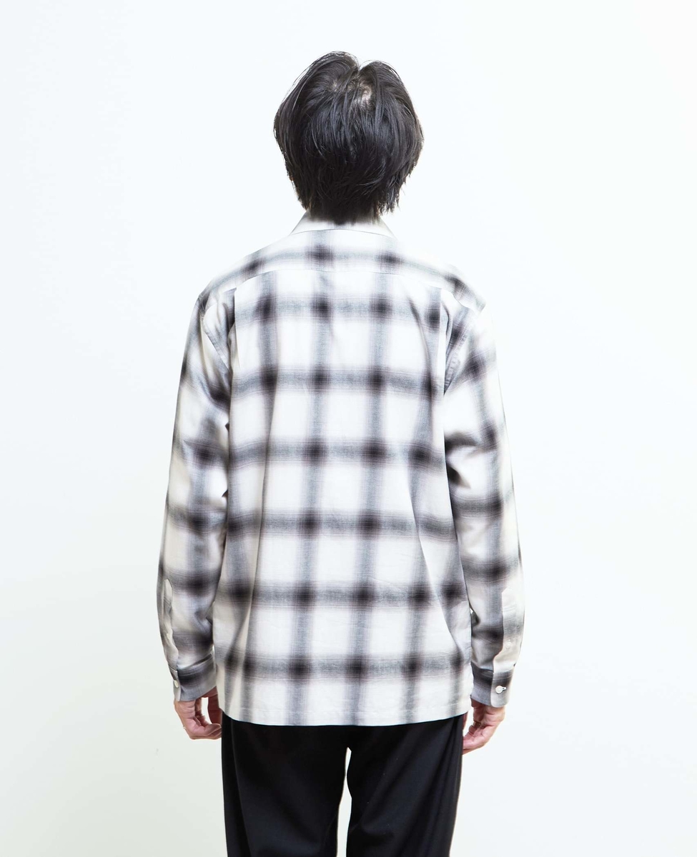 オンブレチェックオープンカラーシャツ｜MEN'S MELROSE（メンズ