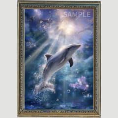 P2989 イルカ ドルフィン 幸福【開運•風水•絵画風・ヒーリングアート