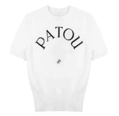 PATOU ホワイト ジャカードニットTシャツ - メルカリ