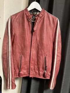 希少 Schottクラシックレーサージャケット レッド XS ラムレザー 羊革