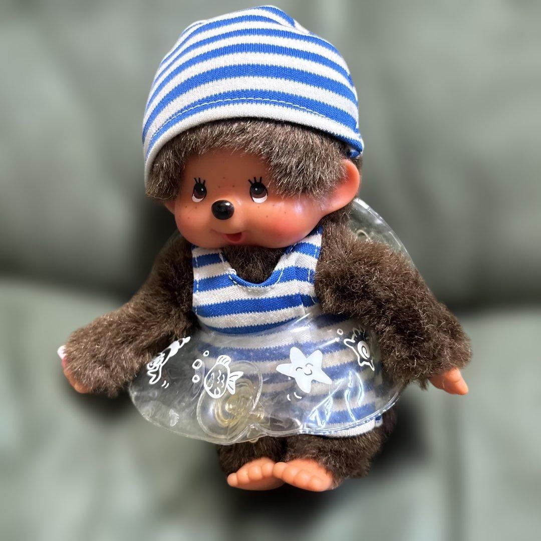 モンチッチ　ぬいぐるみ　ブルーストライプ水着 Amazon.co.jp: 水着モンチッチ Monchhichi ぬいぐるみ 赤青2個セット